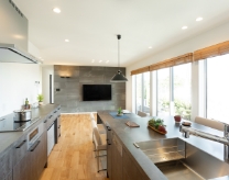 施工事例のスライド キッチンの写真